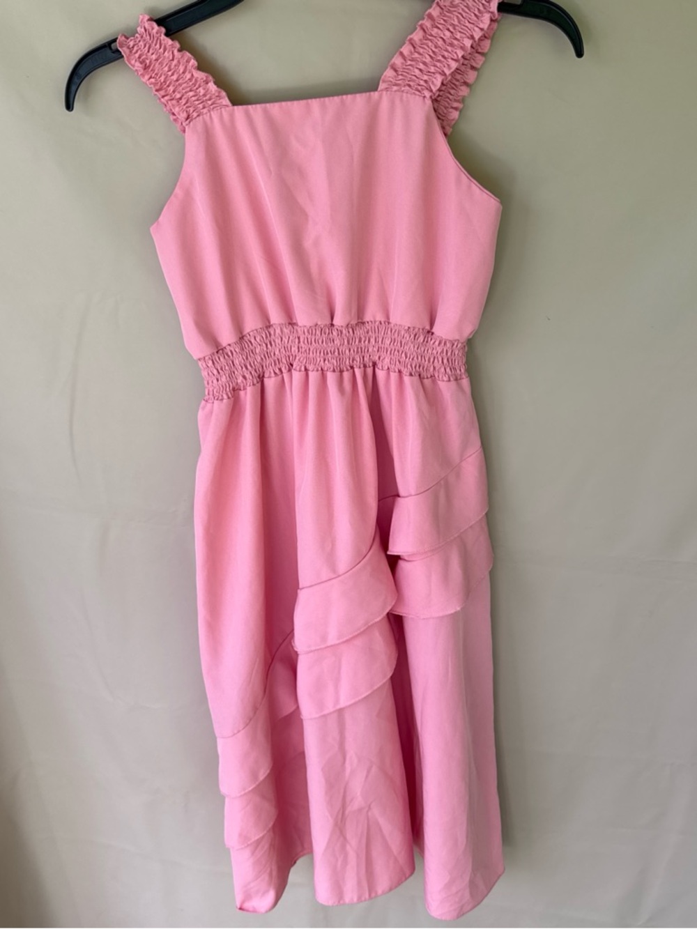 SHEIN Pink Ruffle-Tier Sundress for Girls